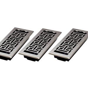 Brushed Nickel Decorator Floor Register Covers 3 Pack Y